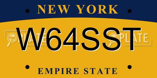 W64SST New York License Plate