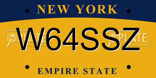 W64SSZ New York License Plate