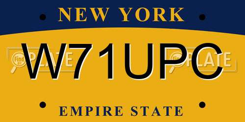 W71UPC New York License Plate