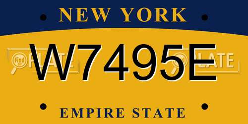W7495E New York License Plate
