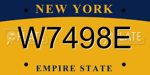 W7498E New York License Plate