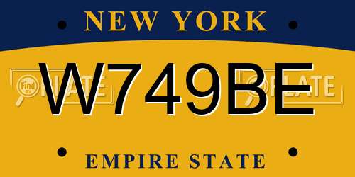 W749BE New York License Plate
