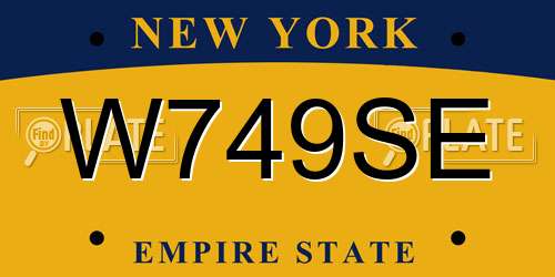 W749SE New York License Plate