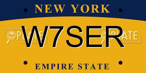 W7SER New York License Plate