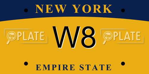W8 New York License Plate