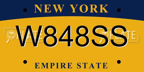 W848SS New York License Plate