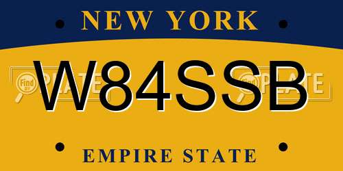 W84SSB New York License Plate