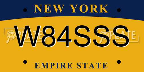 W84SSS New York License Plate