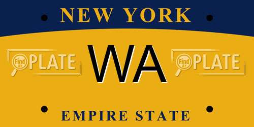 WA New York License Plate
