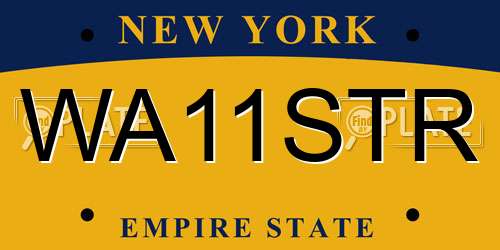 WA11STR New York License Plate