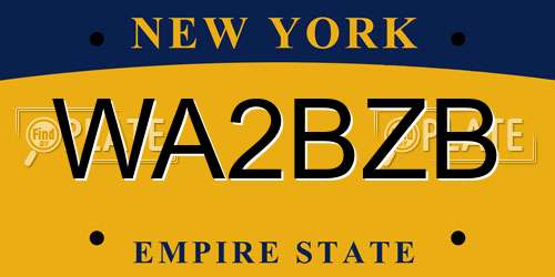WA2BZB New York License Plate