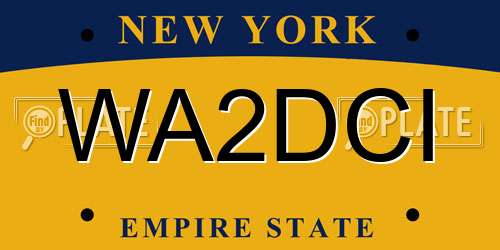 WA2DCI New York License Plate