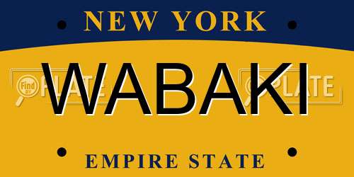 WABAKI New York License Plate