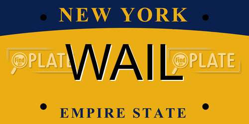 WAIL New York License Plate