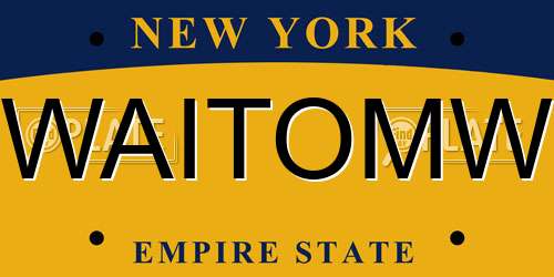 WAITOMW New York License Plate