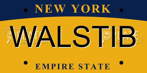 WALSTIB New York License Plate
