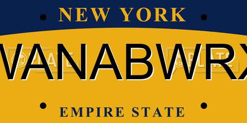 WANABWRX New York License Plate