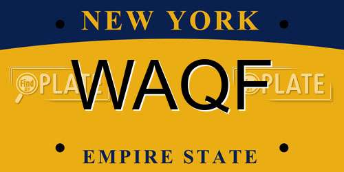 WAQF New York License Plate