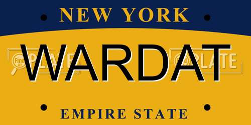 WARDAT New York License Plate