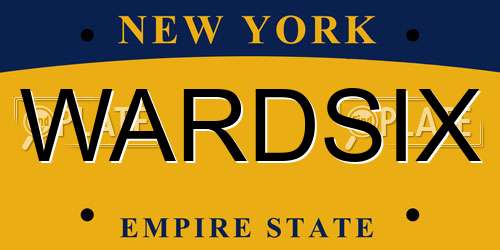 WARDSIX New York License Plate