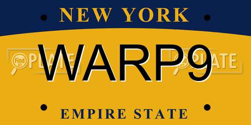 WARP9 New York License Plate