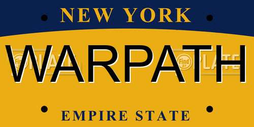 WARPATH New York License Plate