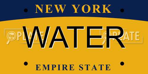 WATER New York License Plate