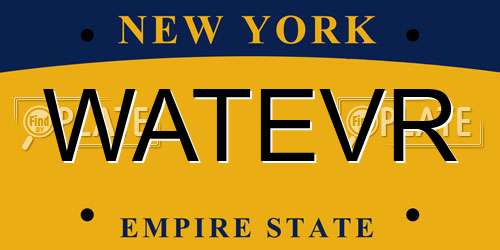 WATEVR New York License Plate