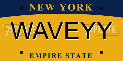 WAVEYY New York License Plate