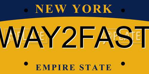 WAY2FAST New York License Plate