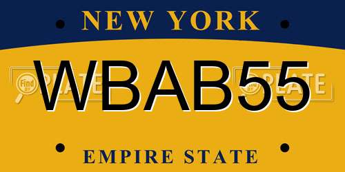 WBAB55 New York License Plate