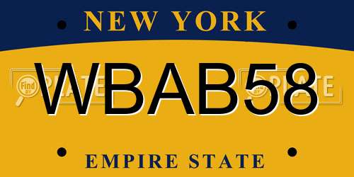 WBAB58 New York License Plate