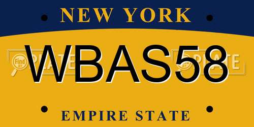 WBAS58 New York License Plate