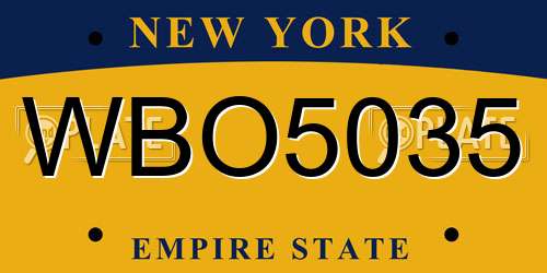 WBO5035 New York License Plate