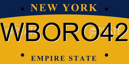 WBORO42 New York License Plate