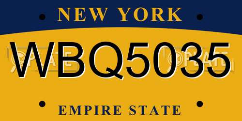 WBQ5035 New York License Plate