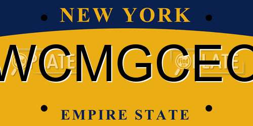 WCMGCEO New York License Plate