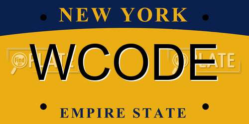 WCODE New York License Plate