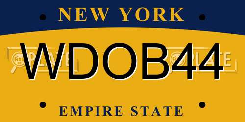 WDOB44 New York License Plate