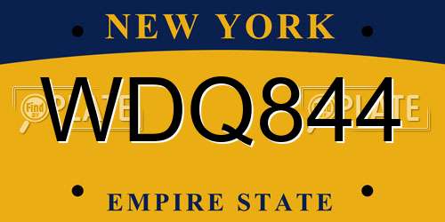 WDQ844 New York License Plate