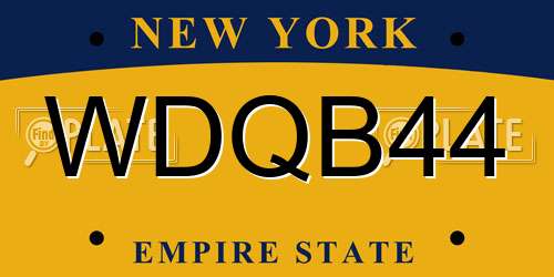 WDQB44 New York License Plate