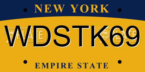 WDSTK69 New York License Plate