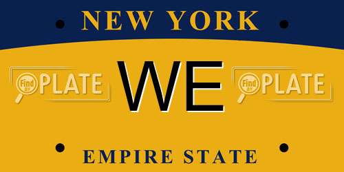 WE New York License Plate