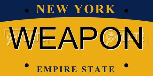 WEAPON New York License Plate