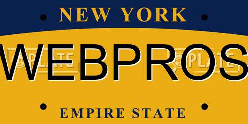 WEBPROS New York License Plate