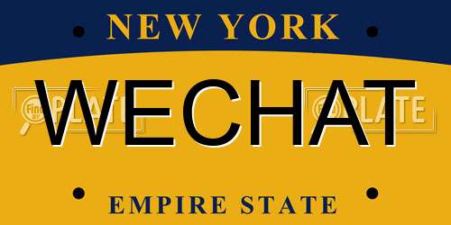 WECHAT New York License Plate