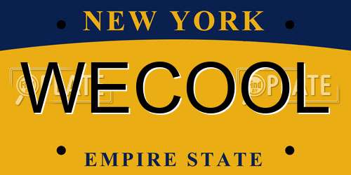 WECOOL New York License Plate