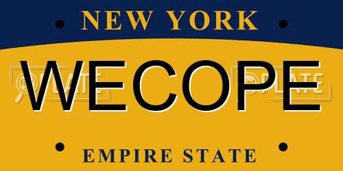 WECOPE New York License Plate