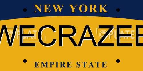 WECRAZEE New York License Plate
