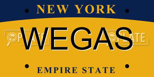 WEGAS New York License Plate